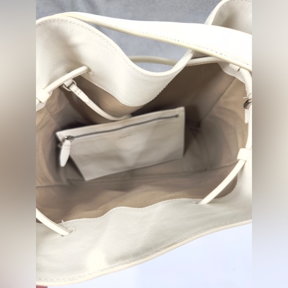 3.1 Phillip Lim Soleil Large Bucket Bag Off White Leather Purse Matching Pouch - Picture 8 of 16